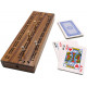 Mahogany continuous Cribbage box with cards
