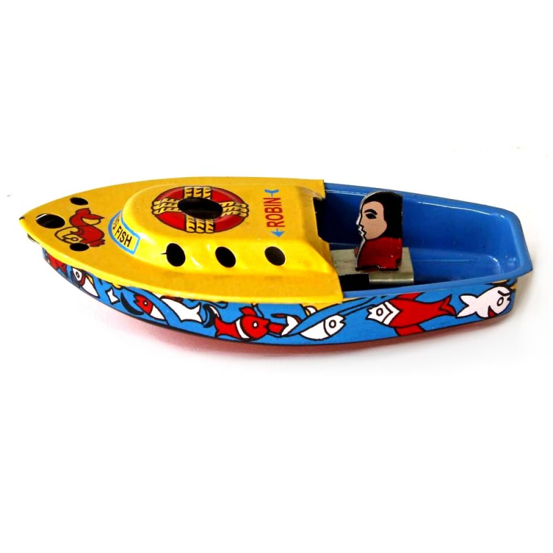 Brimtoy Pop Pop Boat - Classic Retro Tin Toy Replica, Collectors Item (Not For Children)