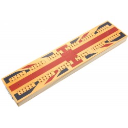 Union Jack Wooden Cribbage Board