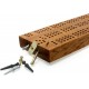 Continuous 3 Track Hardwood British Cribbage Board - 30cm (12")