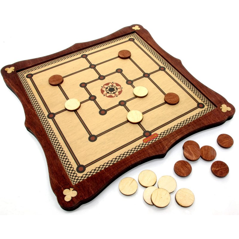 Nine Men's Morris Traditional Wooden Board Game brimtoy