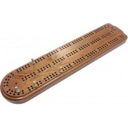 Shaped Mahogany British Cribbage Board - 30cm (12")