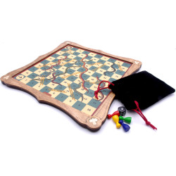 Snakes & Ladders traditional wooden board game