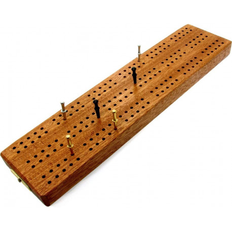 3 track hardwood British cribbage board - 30cm (12")